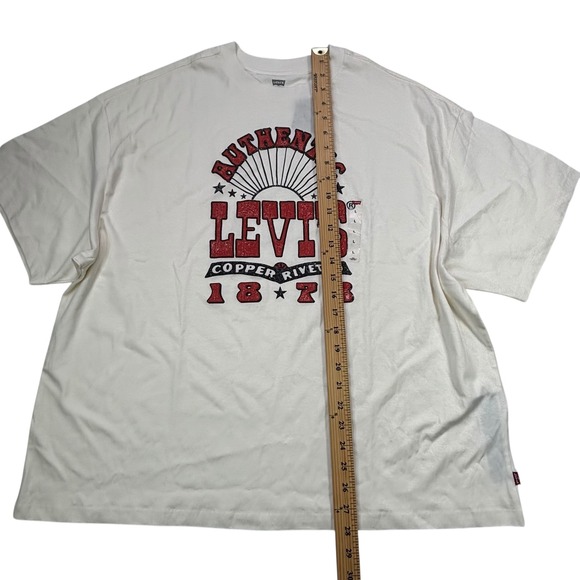 Levi's Authentic Copper Riveted 1873 Graphic T Shirt Mens Size L White Red NEW - Picture 9 of 15